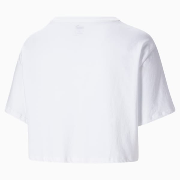 Essentials+ Women's Cropped Logo Tee PL, Puma White