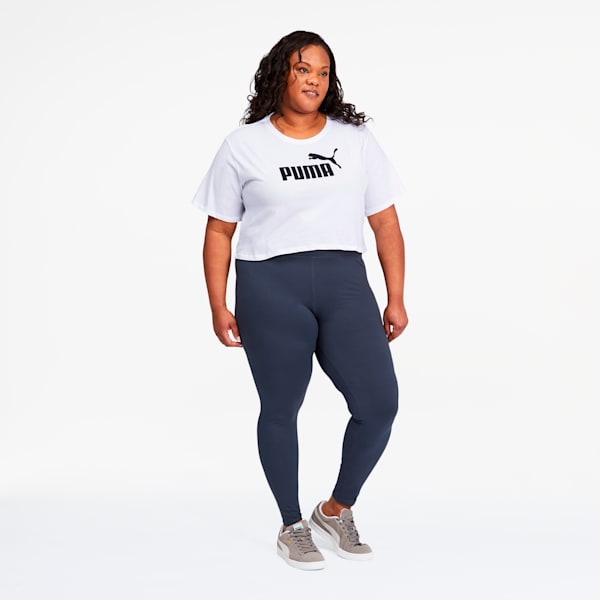 Essentials+ Women's Cropped Logo Tee PL, Puma White