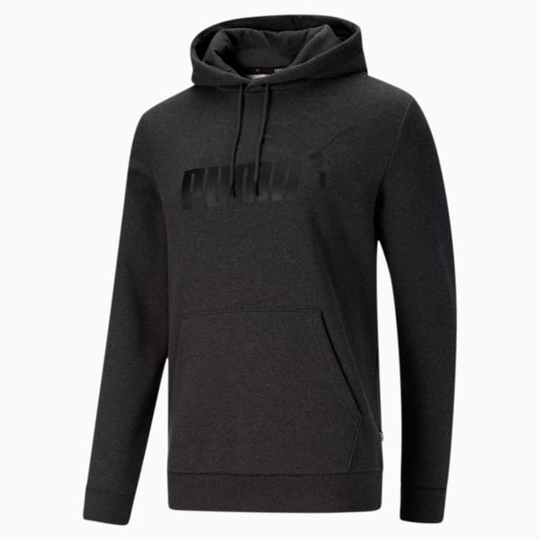 Essentials Big Logo Men's Hoodie, Dark Gray Heather, extralarge