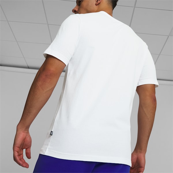 Camiseta con cuello en V Essentials+ para hombre, Puma White
