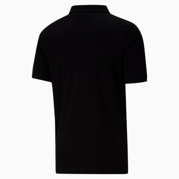 Camiseta tipo polo Essentials de piqué para hombre, Cotton Black-Cat