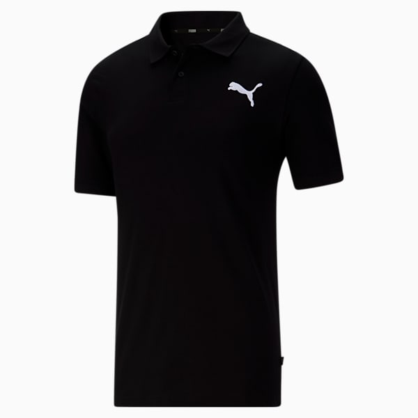 Camiseta tipo polo de piqué Essentials para hombre, Cotton Black-Cat, extralarge