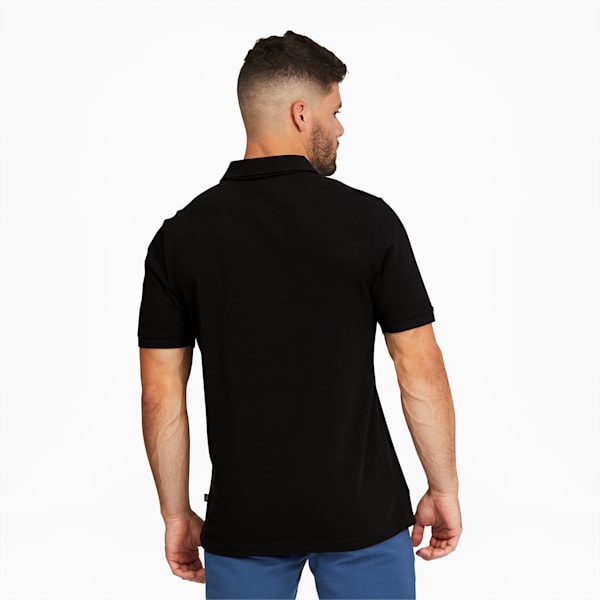 Camiseta tipo polo de piqué Essentials para hombre, Cotton Black-Cat, extralarge