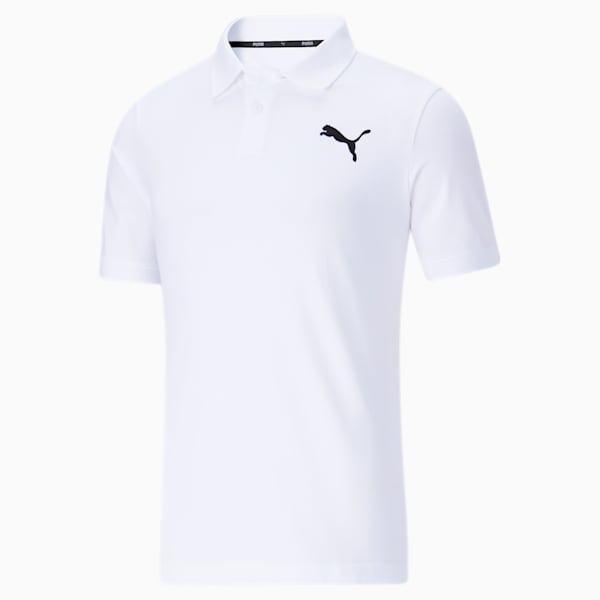 Camiseta tipo polo de piqué Essentials para hombre, Puma White-Cat, extralarge