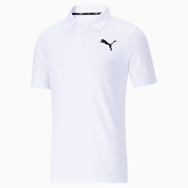 Camiseta tipo polo de piqué Essentials para hombre, Puma White-Cat, extralarge