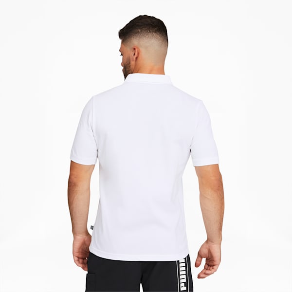 Camiseta tipo polo de piqué Essentials para hombre, Puma White-Cat, extralarge