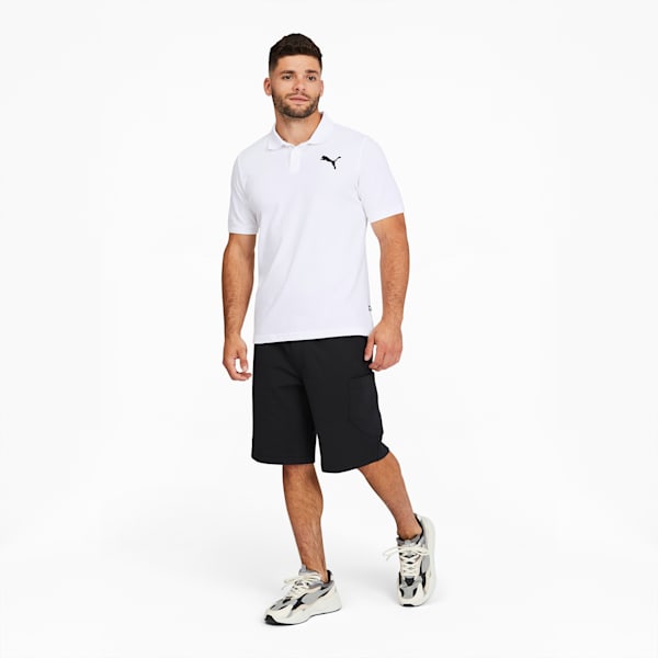 Camiseta tipo polo de piqué Essentials para hombre, Puma White-Cat, extralarge