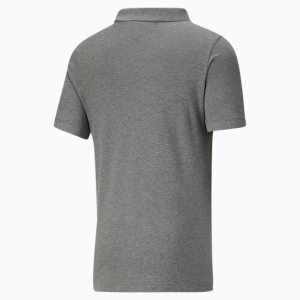 Camiseta tipo polo de piqué Essentials para hombre, Medium Gray Heather-Cat, extralarge