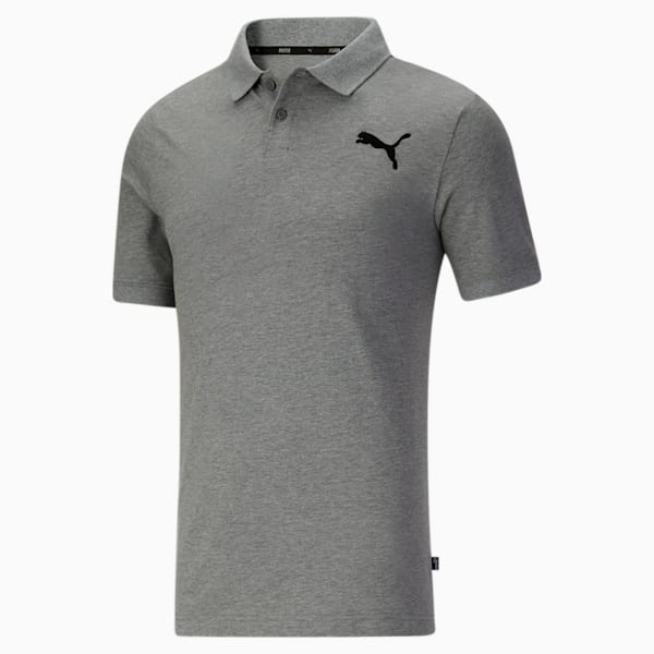 Camiseta tipo polo de piqué Essentials para hombre, Medium Gray Heather-Cat, extralarge