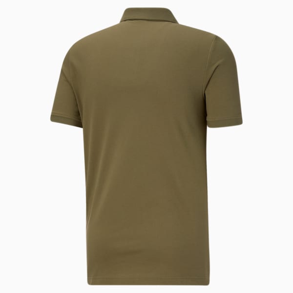 Essentials Men's Pique Polo, Dark Green Moss-Black, extralarge