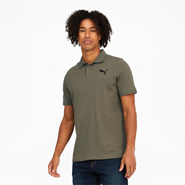 Chemise polo Pique Essentials Homme, Dark Green Moss-Black, extralarge