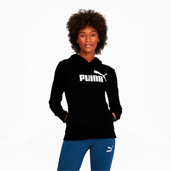 Essentials Women's Logo Hoodie, Cotton Black, extralarge