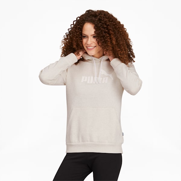 Essentials Women's Logo Hoodie, Puma White Heather-Tonal, extralarge