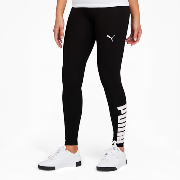 Athletic Women's Logo Leggings, Puma Black, extralarge