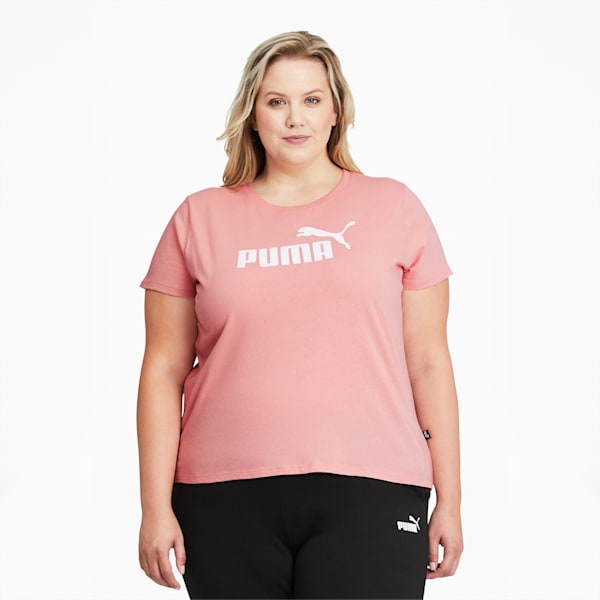 Essentials Women's Logo Tee PL, Bridal Rose-Puma White, extralarge