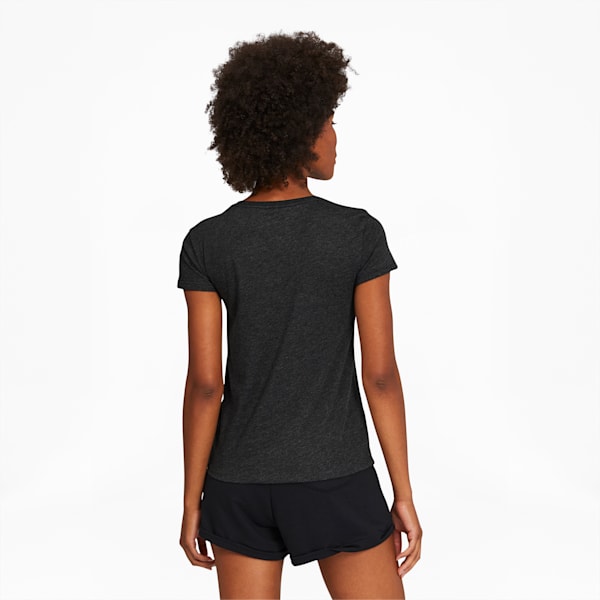 Essentials Women's Logo Tee, Dark Gray Heather-Puma White