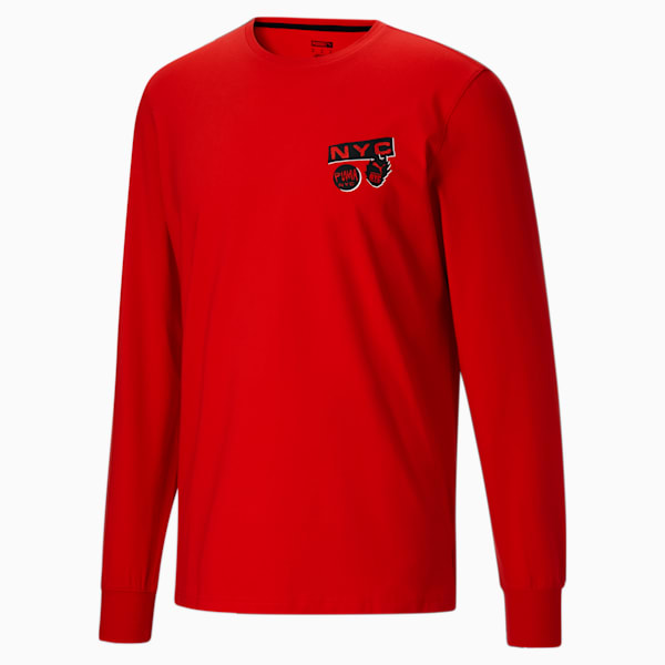 NYC Men's Long Sleeve Tee, High Risk Red, extralarge