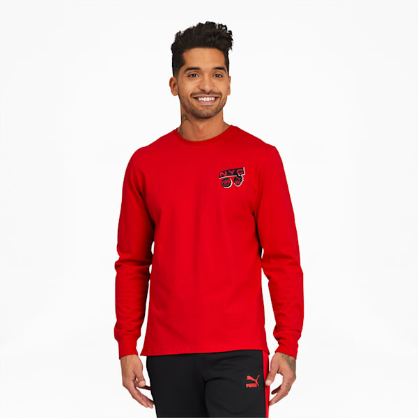 NYC Men's Long Sleeve Tee, High Risk Red, extralarge