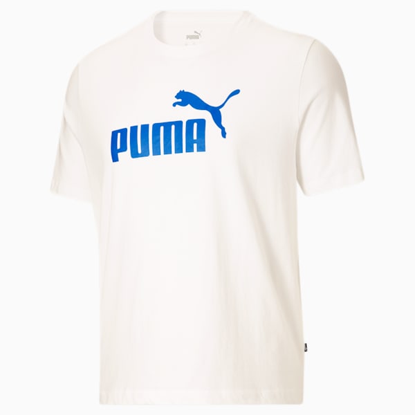 Essentials Men's Logo Tee BT, Puma White-Future Blue, extralarge