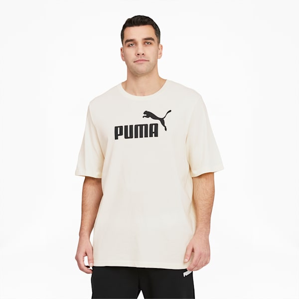 Essentials Men's Logo Tee BT, Ivory Glow-Puma Black