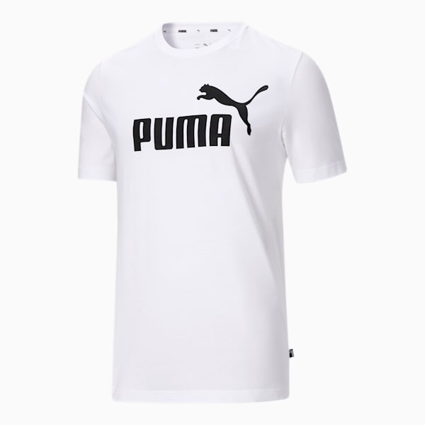 Essentials Men's Logo Tee, Puma White