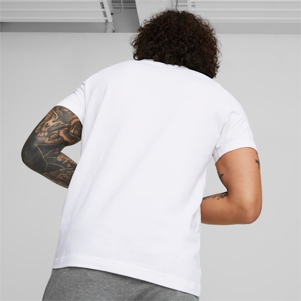 Camiseta con logo Essentials para hombre , Puma White, extragrande