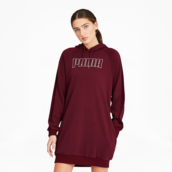 Modern Basics Women's Dress, Burgundy-Silver, extralarge