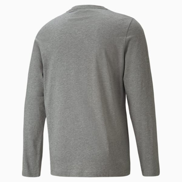 Essential Long Sleeve Men's Regular Fit T-Shirt, Medium Gray Heather, extralarge-IND