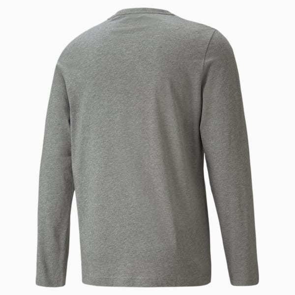 Men's Long Sleeve Regular Fit T-Shirt, Medium Gray Heather, extralarge-IND