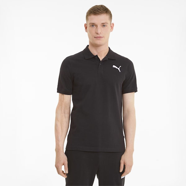 Pique Regular Fit Men's Polo Shirt, Puma Black-cat, extralarge-IDN
