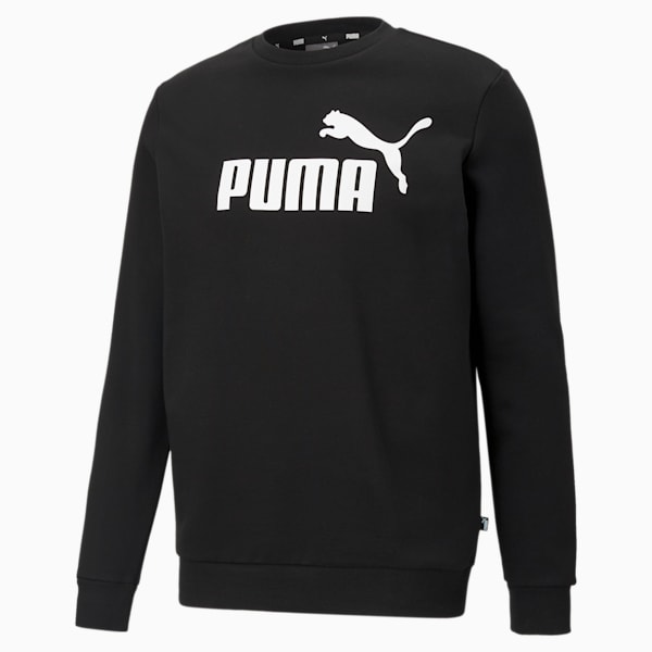 Essentials Big Logo Crew Neck Men's Sweater, Puma Black, extralarge-GBR