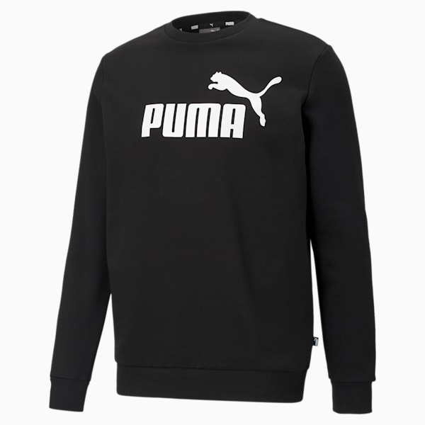 Essentials Big Logo Crew Regular Fit Men's Sweatshirt, Puma Black, extralarge-IND