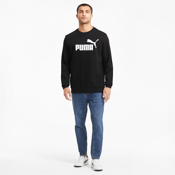 Essentials Big Logo Crew Regular Fit Men's Sweatshirt, Puma Black, extralarge-IND