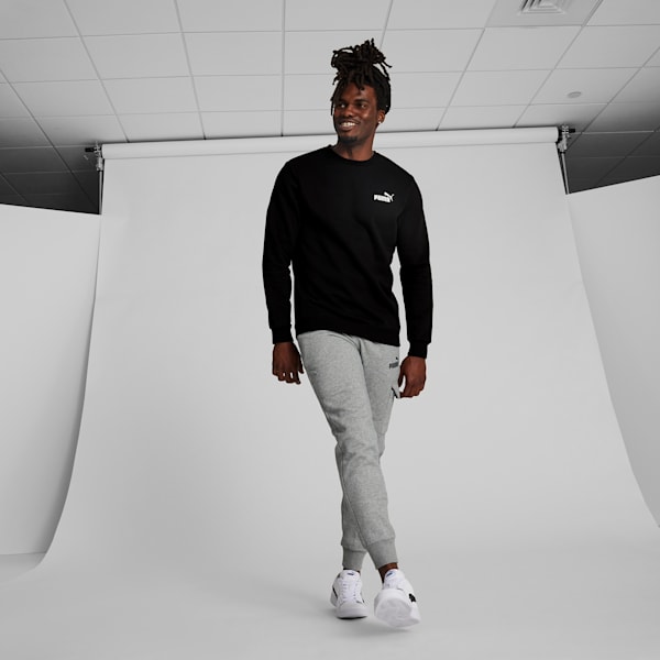Sudadera con cuello redondo Essentials Small Logo para hombre, Puma Black, extralarge