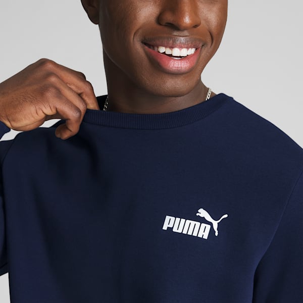 Sudadera con cuello redondo Essentials Small Logo para hombre, Peacoat, extralarge
