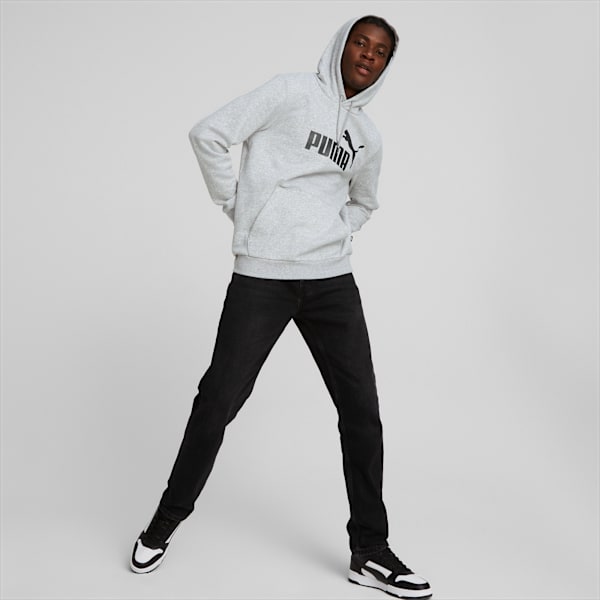 Big Logo Regular Fit Men's Hoodie, Light Gray Heather, extralarge-IND