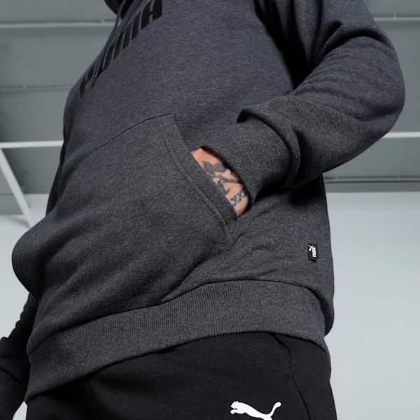 Big Logo Regular Fit Men's Hoodie, Dark Gray Heather, extralarge-IND