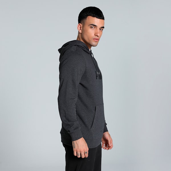 Big Logo Regular Fit Men's Hoodie, Dark Gray Heather, extralarge-IND