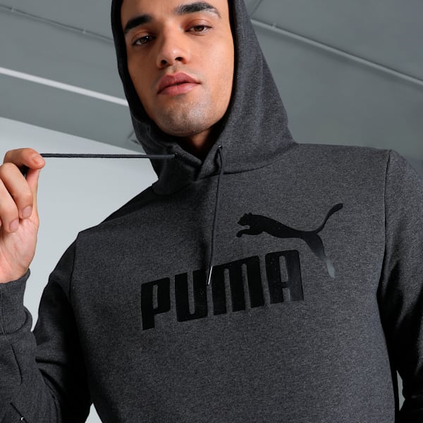 Big Logo Regular Fit Men's Hoodie, Dark Gray Heather, extralarge-IND