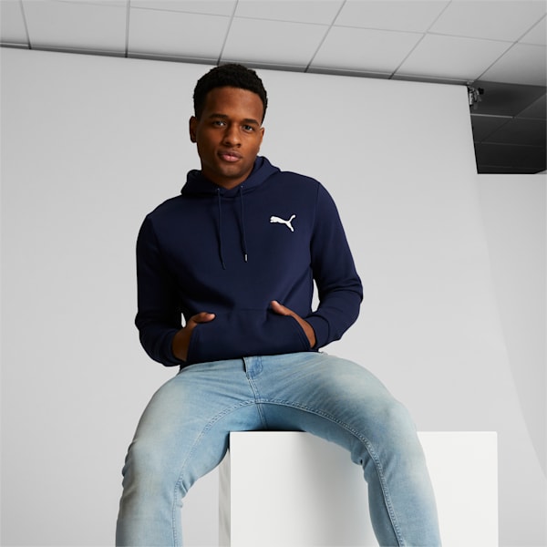 Sudadera con capucha y logo pequeño Essentials para hombre, Peacoat-Cat