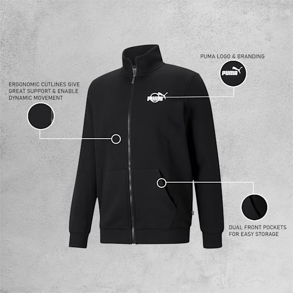 Essential Regular Fit Men's Track Jacket, Puma Black