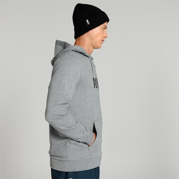 Big Logo Full-Zip Regular Fit Men's Hoodie, Medium Gray Heather, extralarge-IND