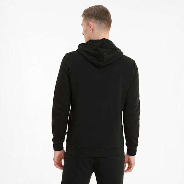 Sudadera con capucha y logotipo Essentials con cremallera completa para hombre, Puma Black, extralarge