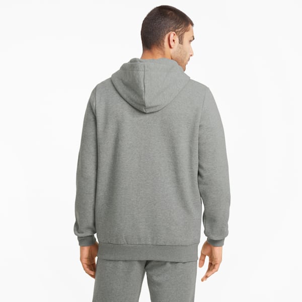 Sudadera con capucha y logotipo Essentials con cremallera completa para hombre, Medium Gray Heather, extralarge