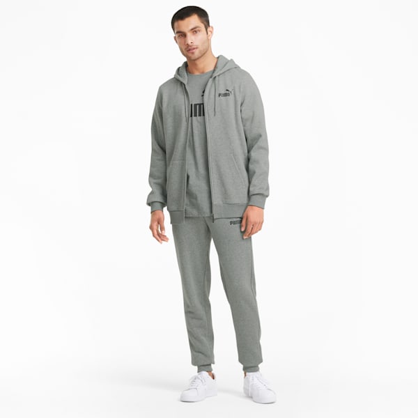 Essentials Full-Zip Logo Hoodie Men, Medium Gray Heather, extralarge