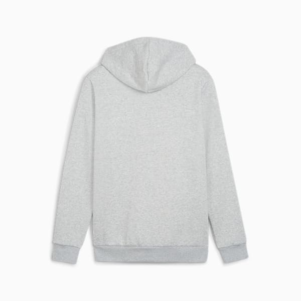 Small Logo Full-Zip Regular Fit Men's Hoodie, Light Gray Heather, extralarge-IND