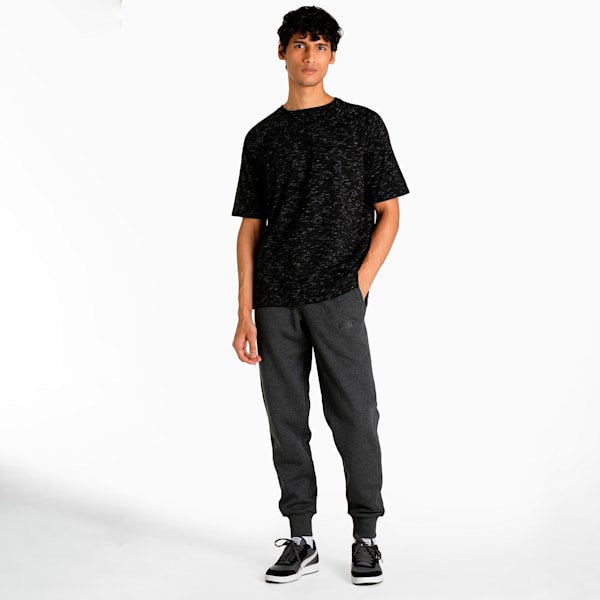 Logo Men's Regular Fit Knitted Pants, Dark Gray Heather, extralarge-IND
