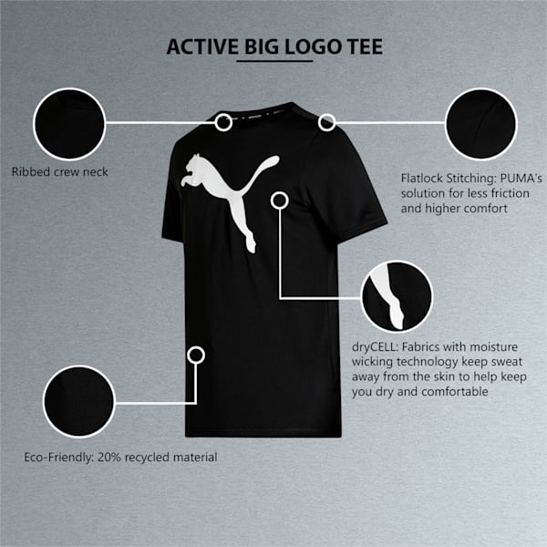 Active Big Logo Regular Fit Men's T-shirt, Puma Black, extralarge-IND