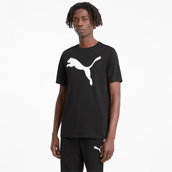 Active Big Logo Regular Fit Men's T-shirt, Puma Black, extralarge-IDN