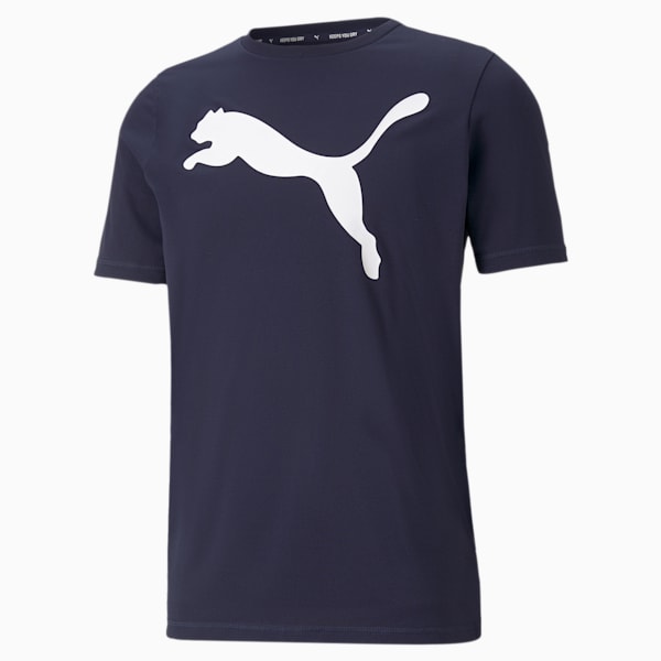 Active Big Logo Regular Fit Men's T-shirt, Peacoat, extralarge-IND